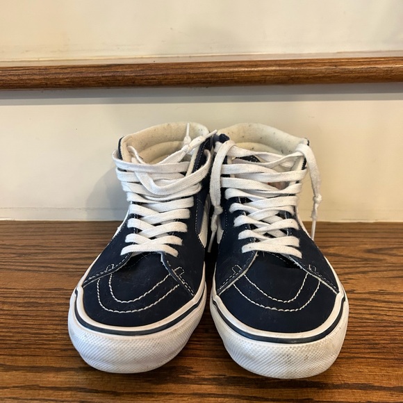 Vans Blue and White High-Top Sneakers - Picture 2 of 12